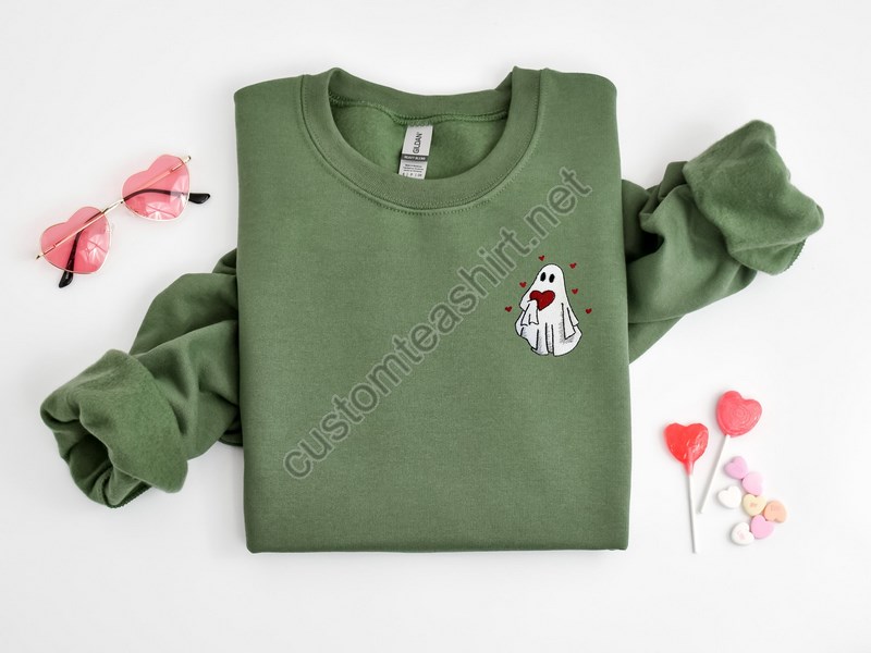 Embroidered Valentines Day Sweatshirtxoxo Sweatshirtvalentine Day Outfitvalentines Day Giftembroidered Valentines Ghost Sweatshirt