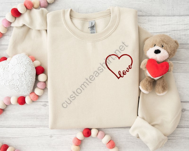 Embroidered Valentines Day Sweatshirtxoxo Sweatshirtvalentine Day Outfitvalentines Day Giftembroidered Valentines Love Sweatshirt