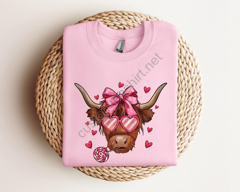 Cow Sweatshirt Christmas Gift Cow Sweatshirt Christmas Hoodie Cow Mom Cow Lover Sweatshirtcute Valentine Day Outfit