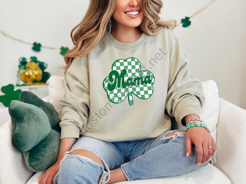 Mama Shamrock Sweatshirt St Patricks Day Sweatshirt For Mama Irish Mom Sweatshirt Lucky Mama Sweatshirtst Patrick's Day Giftmama Gift