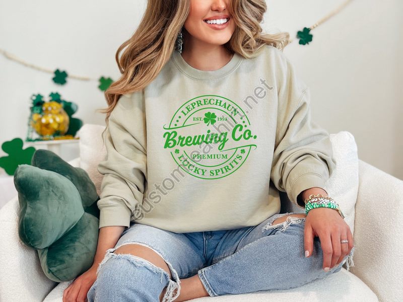 Leprechaun Brewing Co Shirt Lucky Spirits Crewneck Brewing Company Shirt Lucky Shirt Lucky Charm Shirt Funny Pullover Trendy Shirt