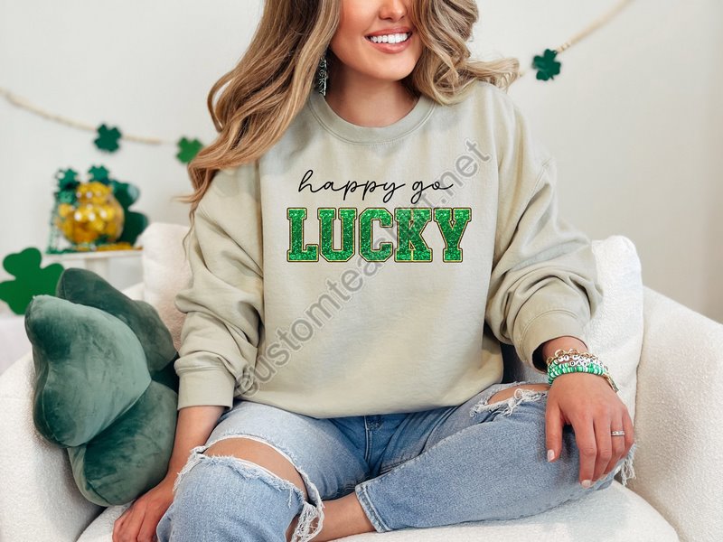 Happy Go Lucky Sweatshirt St Patrick's Day Sweatshirt Rainbow Saint Patty's Day Hoodie Saint Patrick's Day Gift Lucky Irish Sweatshir