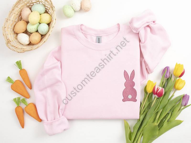 Bunny Girl Embroidered Shirtbunny Sweatembroidery Sweatshirteaster Sweateaster Gifthappy Easter Embroidery Sweatshirt