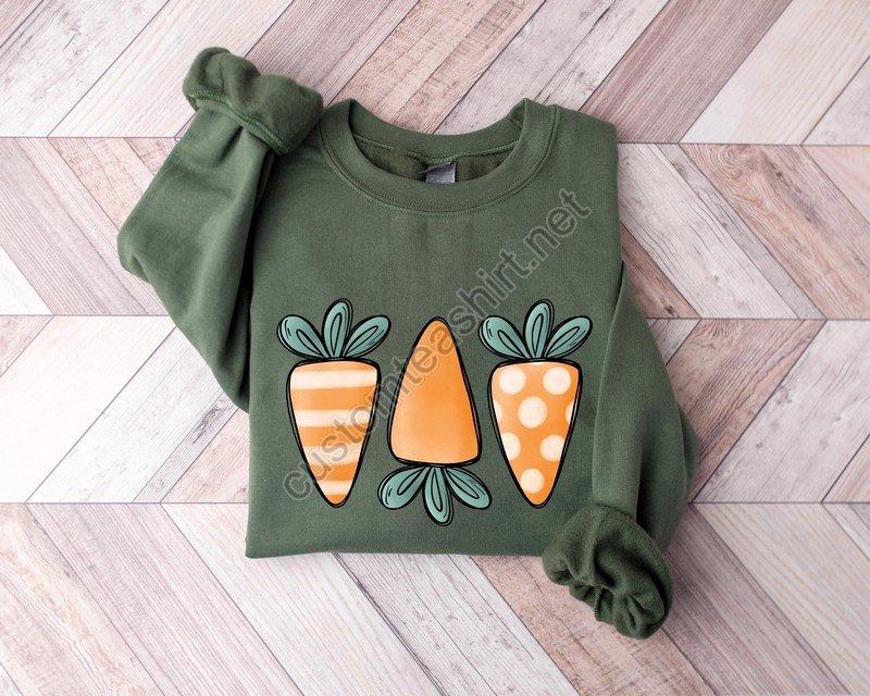 Happy Easter Carrot Sweatshirteaster Day Sweatshirt For Womens Garden Sweatshirtspring Rabbit Sweatshirteaster Gift For Woman