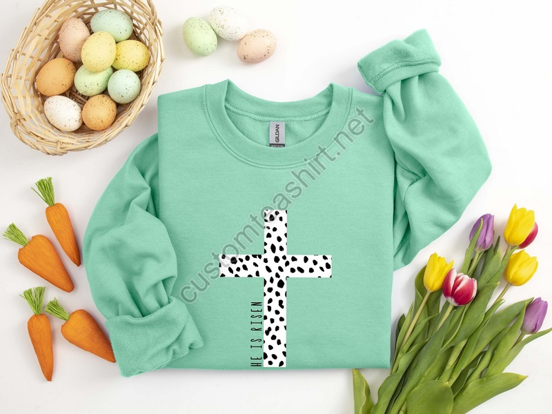 He Is Risen Sweatshirt Christian Easter Sweatshirt Womens Easter Sweatshirt Bible Verse Sweatshirt Religious Sweatshirt Easter Gift