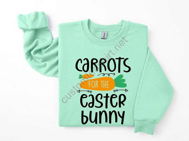 Happy Easter Carrot Sweatshirteaster Day Sweatshirt For Womens Garden Sweatshirtspring Rabbit Sweatshirteaster Gift For Woman