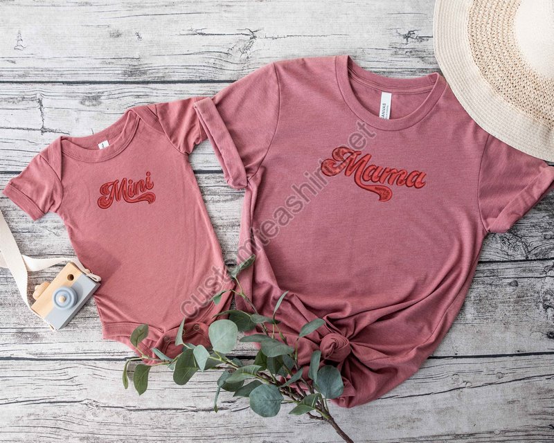 Embroidery Mama Mini Matching Shirtmama Embroidery Sweatshirtmother's Day Embroidery Shirtembroidery Mother Giftmama Mini Shirt