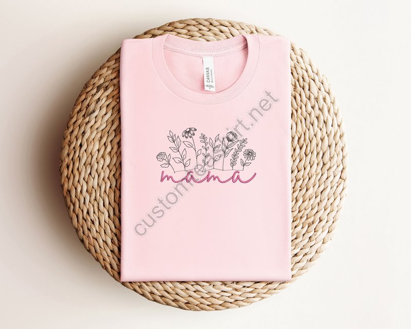 Embroidery Wildflower Mama Shirtwildflower Mama Embroidery Sweatshirtmother's Day Embroidery Shirtembroidery Mother Gift