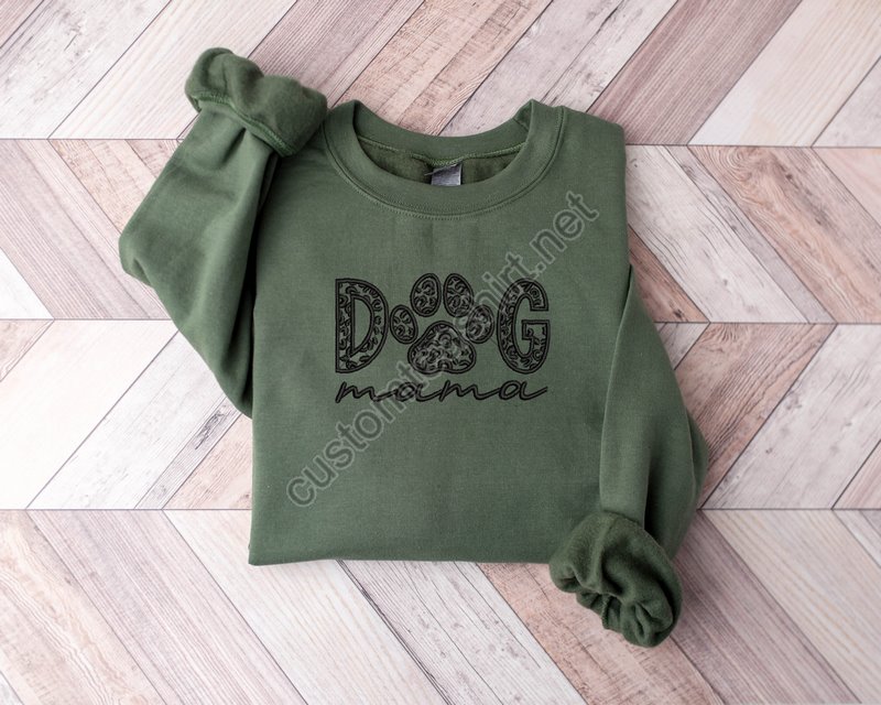 Embroidery Dog Mama Shirtdog Lover Embroidery Sweatshirtmother's Day Embroidery Shirtembroidery Mother Giftdog Mama Shirt