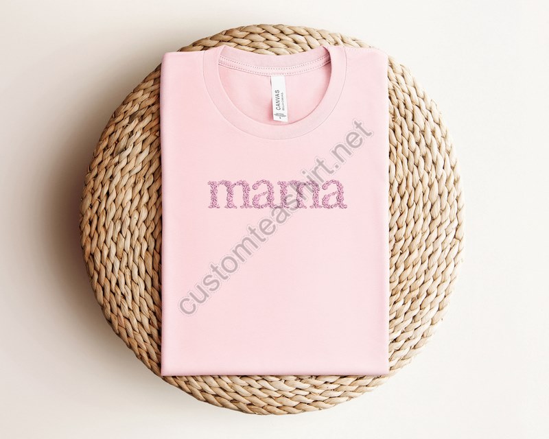 Embroidery Flower Mama Shirtmom Flower Embroidery Sweatshirtmother's Day Embroidery Shirtembroidery Mother Giftmama Birthday Gift