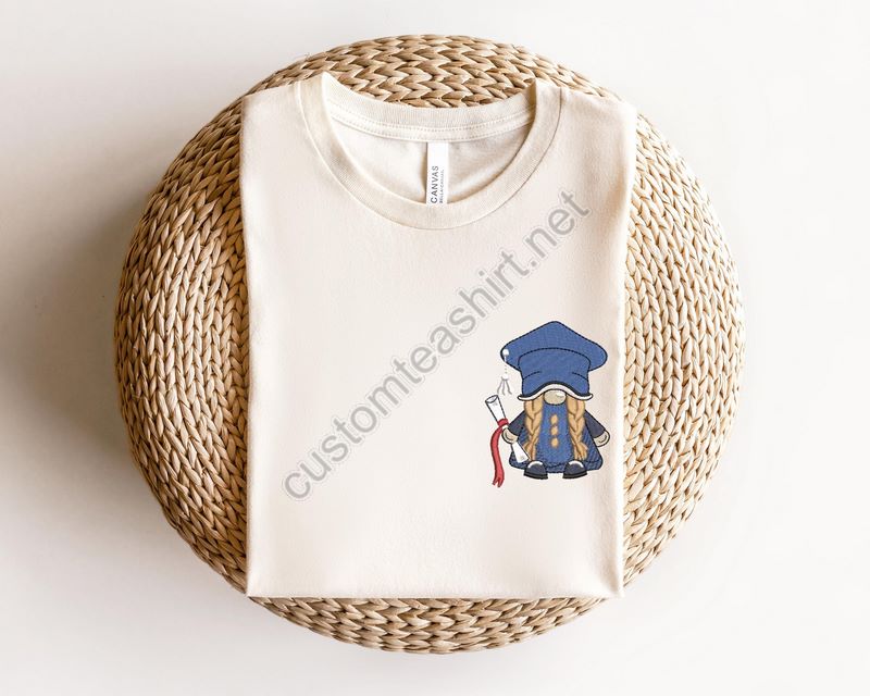 Gnome Embroidery Shirt2024 Grad Embroidery Shirtclass Of 2024 Embroidery Shirtsenior Embroidery Shirtgraduation 2024 Embroidery Shirt