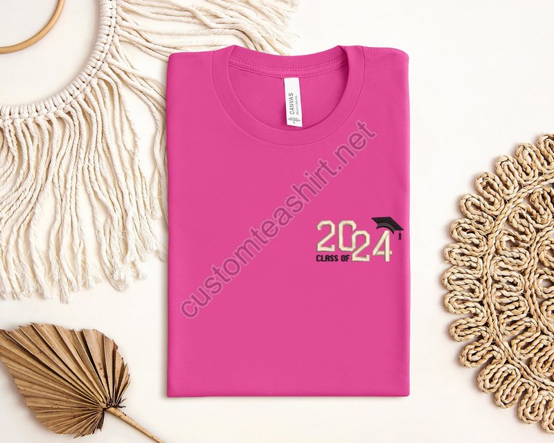 Graduation Embroidery Shirt2024 Grad Embroidery Shirtclass Of 2024 Embroidery Shirtsenior Embroidery Shirtgraduation 2024 Shirt