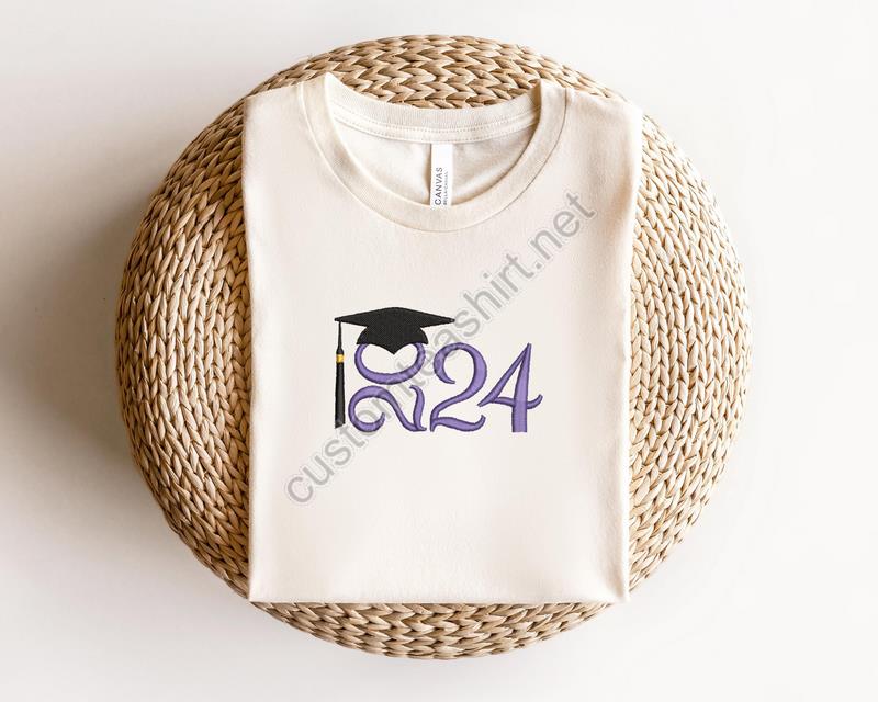 Graduation Embroidery Shirt2024 Grad Embroidery Shirtclass Of 2024 Embroidery Shirtsenior Embroidery Shirtgraduation 2024 Shirt