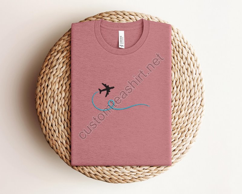 Trip Journey Flight Travel Embroidery Shirtgift For Travel Loverairplane Embroidery Vacation Shirtfamily Travel Embroidery Shirt