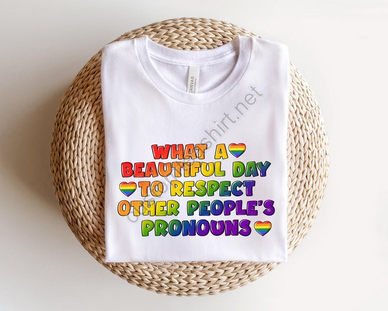 What A Beautiful Day To Respect Other People's Pronouns Shirt Lgbtq Shirts Gay Rights T-shirt Human Rights Shirt Equality T-shirt