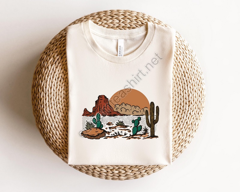 Cactus Scene Shirt Desert Shirt Arizona Shirt Adventure Shirt Boho Shirt Summer Gift Girls Trip Shirt Traveler Shirt Wild West Shirt