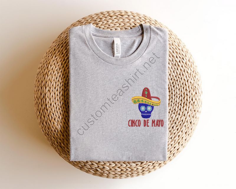 Happy Cinco De Mayo Embroidery Shirtskull Fiesta Embroidery Shirtcinco De Mayo Fiesta Embroidery Shirtmexico Embroidery Shirt