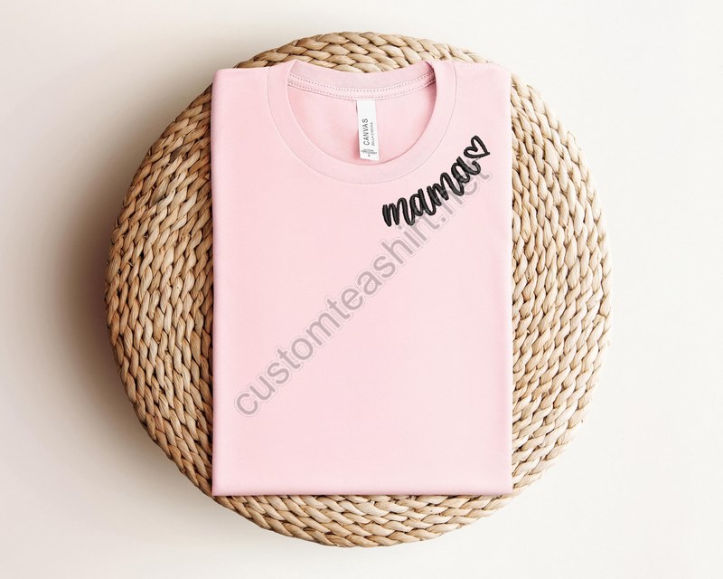 Embroidery Heart Mama Shirtlove Mama Embroidery Sweatshirtmother's Day Embroidery Shirtembroidery Mother Giftmama Birthday Gift