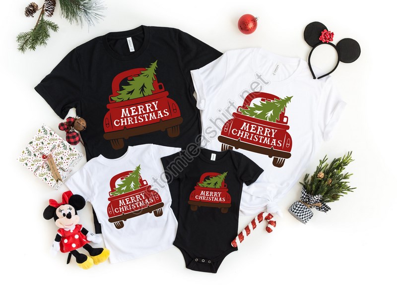 Christmas Truck Shirtchristmas Truck Back Shirtmerry Christmasmatching Family Family Matching Shirtchristmas Tree