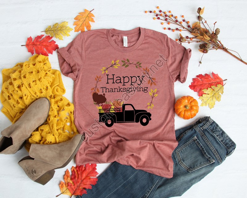 Happy Thanksgiving Shirt Pumpkin Teethanksgiving Family Shirtthanksgiving Matchingfall Truck Shirtfall Shirtpumpkin Truck