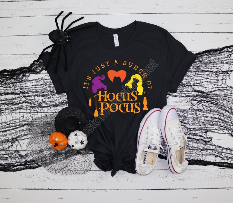 It's Just A Bunch Of Hocus Pocus Shirt Halloween Party Shirts Hocus Pocussanderson Sisters Teehalloween Outfit 2023 Halloween Shirts