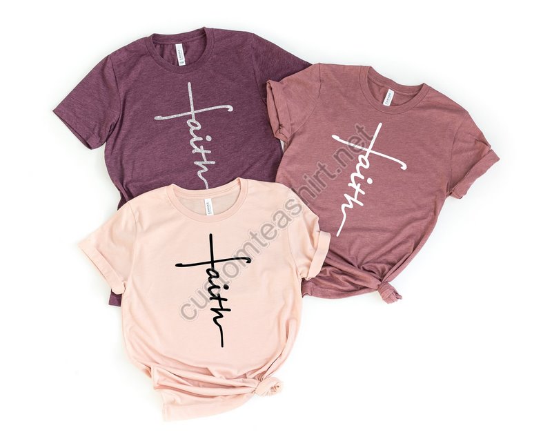 Faith Shirt Faith Cross Shirt Christian Gift Faith Gift Christian Shirts Love And Grace Shirt Faith Cross Vertical Cross Jesus