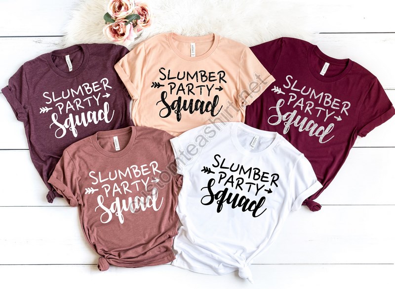 Slumber Party Squad Shirts Girls Birthday Party Shirts Slumber Party Shirts Tween Birthday Teen Birthday Partysleepover Shirts