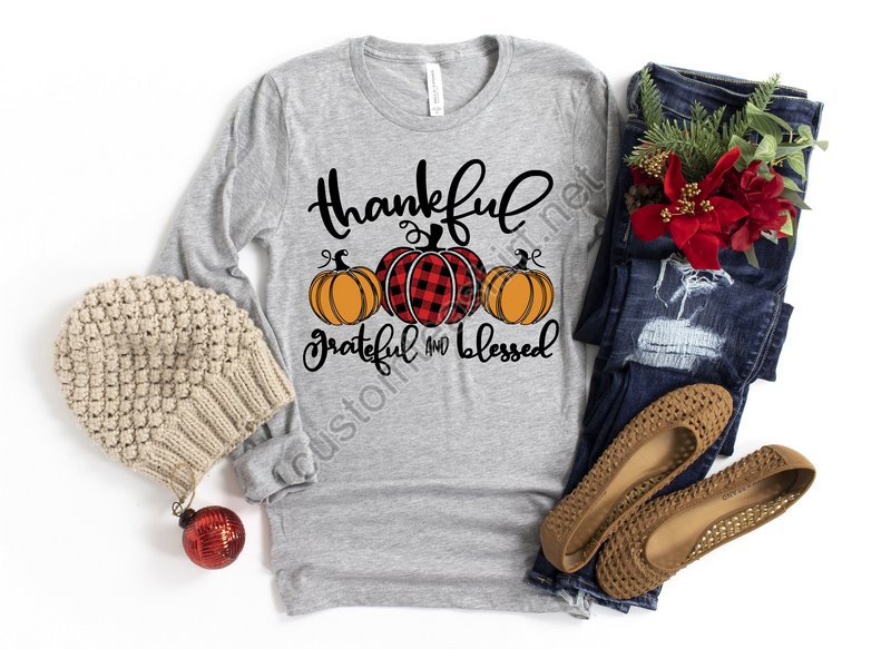 Thankful Grateful Blessed Shirt Pumpkin Teebuffalo Plaid Thanksgiving Shirtthanksgiving Family Shirtthanksgiving Matching