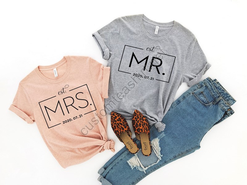 Mr And Mrs Shirt Wedding Party T-shirt Honeymoon Shirtwedding Shirtwife And Hubs Shirts Just Married Shirts Matching Couple Shirt