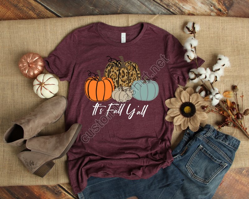 It Is Fall Y'all Shirt Pumpkin Teebuffalo Plaid Thanksgiving Shirtthanksgiving Family Shirtthanksgiving Matching