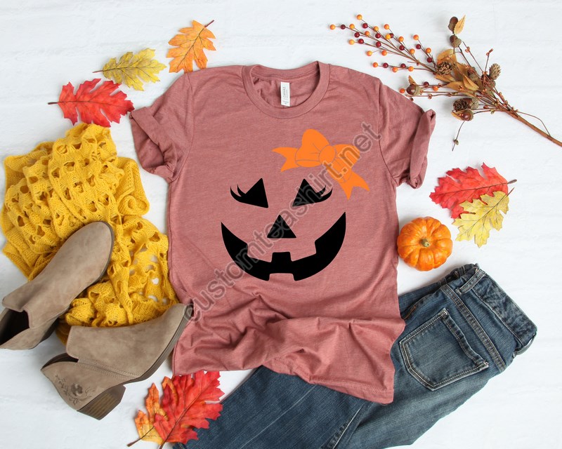 Jackolantern Face Girl Shirtgirls Thanksgivingthanksgiving Shirtthankful Teegirl Thanksgiving Shirtfamily Matching Shir