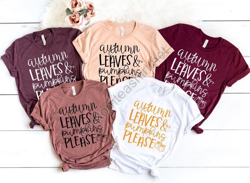 Autumn Leaves Pumpkin Please Tee Thankful Fall Fall Family Shirts Thanksgiving Shirts Family Matching Shirts Cute Tshirt Pumpkin Shirt