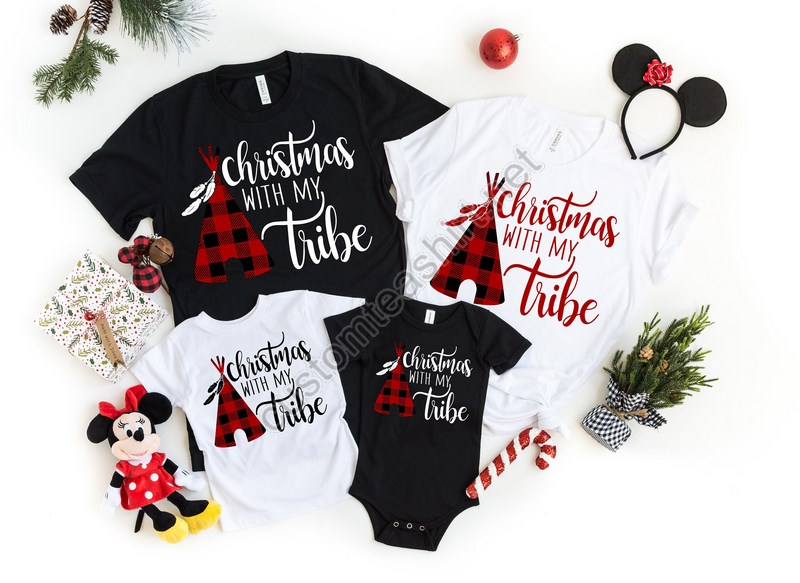 Christmas With My Tribe Shirtchristmas Shirtbuffalo Plaid Christmas Shirtmatching Family Christmas Shirtschristmas Giftfamily Christmas