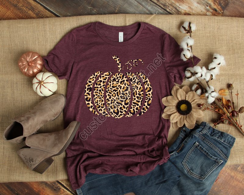 Leopard Pumpkin Shirt Cheetah Pumpkin Shirtthanksgiving Shirt Thankful Shirtfall Shirt Hello Pumpkinfamily Matching Shirt