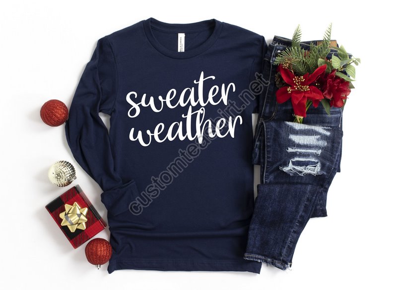 Sweater Weather Shirtthankful Fall Fall Shirtfall Family Shirts Thanksgiving Shirts Blessed Shirtcute Fall Shirt