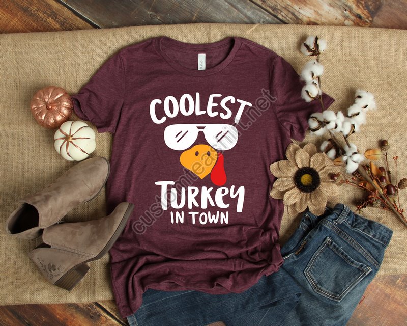 Coolest Turkey In Town Shirtboys Thanksgivingfunny Kids Thanksgiving Shirt Thankful Shirtfall Shirt Hello Pumpkinfamily Matching Shirt