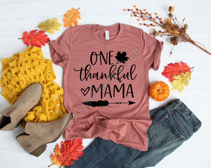 One Thankful Mama Shirtmom Thanksgiving Shirtgive Thanks Shirtfunny Turkey Shirtfall Shirtthankful Family Shirtsthanksgiving Shirts