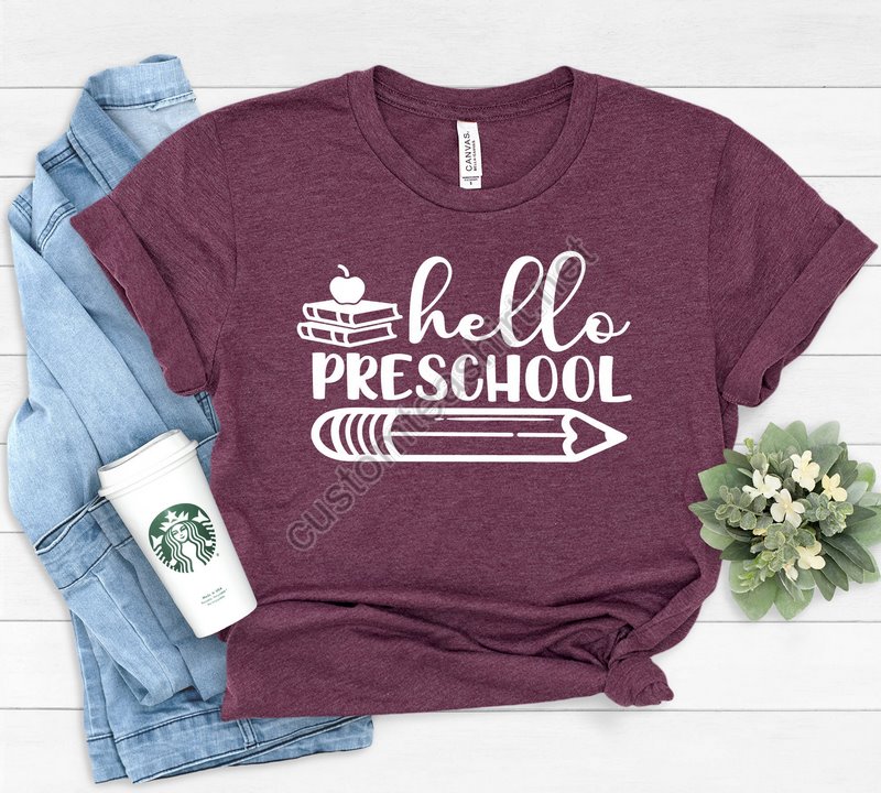 Hello Preschool Shirtpreschool Teacher Shirtteacher Giftgift For Teachersteacher Shirtpreschool Teacherback To School Shirt