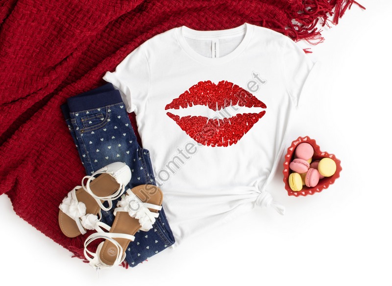 Valentines Day Shirtlips Shirtvalentines Day Shirts For Womenlips Kiss Tee Cute Valentine Shirt Cute Valentine Teelove Shirt