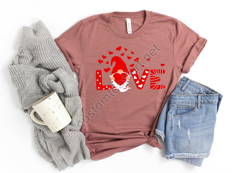 Valentine Gnomes With Love Shirtvalentines Day Shirts For Womanheart Shirtcute Valentine Shirtcute Valentine Teevalentines Day Gift