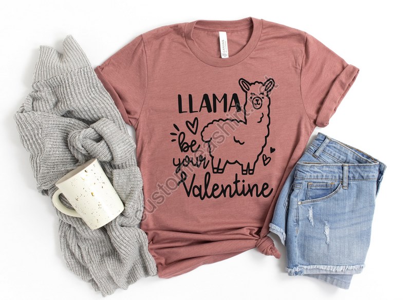 Llama Be Your Valentine Shirtboyfriend And Girlfriend Gift Couple Ideas Matching Love Tshirt Valentines Love Tshirtcute Teevalentines