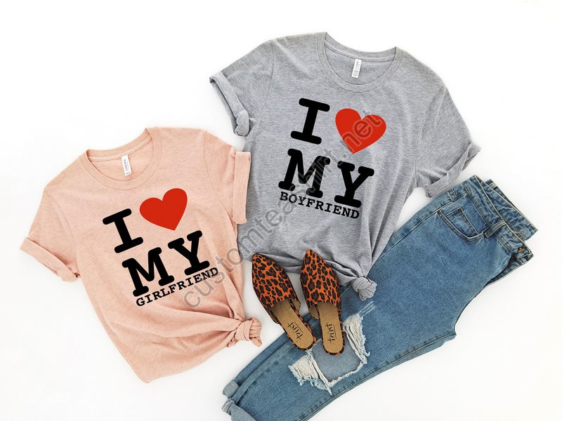 I Love My Girlfriend Shirt I Love My Boyfriend Shirt Valentines Couple Shirt Valentines Day Love Valentine Shirt Funny Anniversary Gift