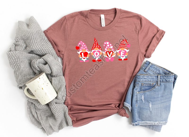 Valentine Love Gnomes With Heart Shirtvalentines Day Shirt For Womanheart Shirtcute Valentine Shirtcute Valentine Teevalentines Day