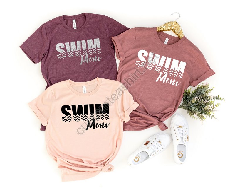 Swim Mom T-shirt Funny Shirts Mom Shirts Tshirts Family Shirts Fun Tees Tshirts For Women Mommy Mama T-shirts