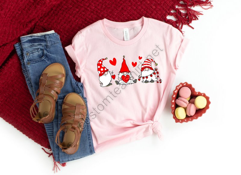 Valentine Gnomes Hearts Shirtvalentines Day Shirt For Womanheart Shirtcute Valentine Shirtscandinavian Gnome Shirtvalentines Day