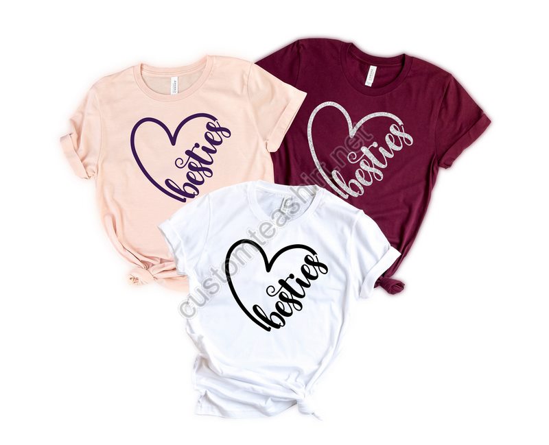 Besties Heart Shirts Sisters Matching Tees Best Friends Shirts-cousin Matching-friends Matching Shirts-bff Shirts-best Friends Gifts