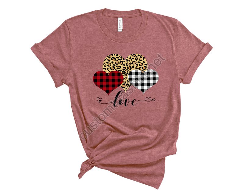 Leopard Print Heart Shirtbuffalo Plaid Valentines Day Shirts For Momheart Shirtanimal Print Heartcute Valentine Teevalentines Day Gift