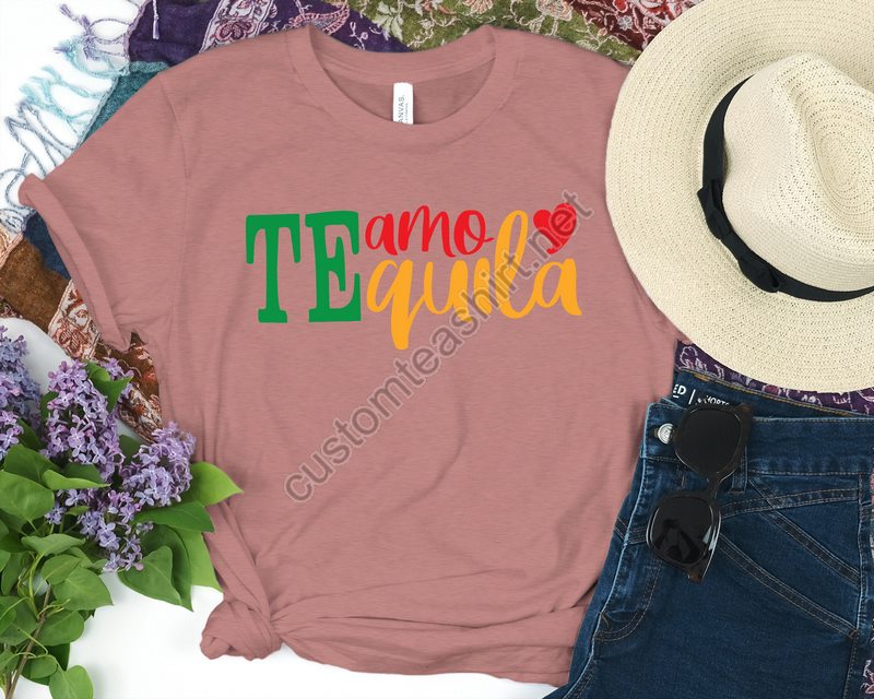 Te Amo Tequila Shirt Party Shirt Day Drinking Shirt Alcohol Shirt Funny Valentines Day Shirt Mexican Shirt Boyfriend Girlfriend Shirts