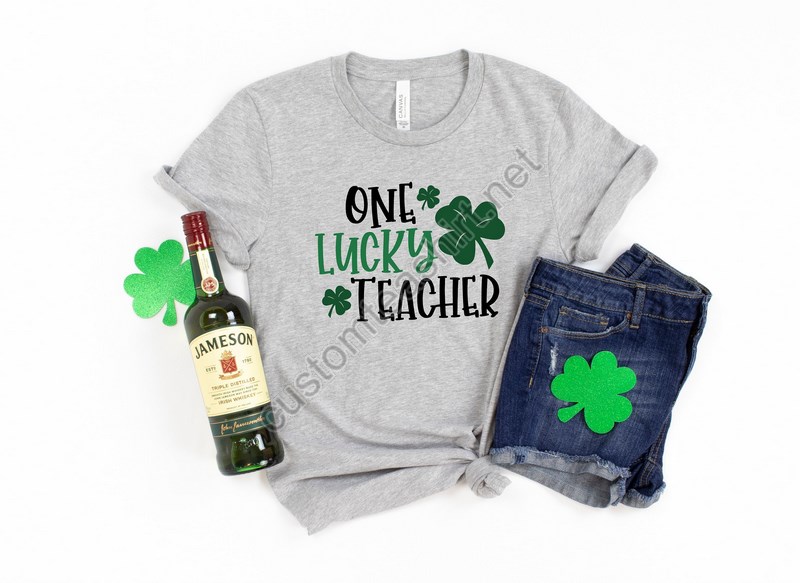 One Lucky Teacher Shirtshamrock Shirtsaint Patricks Day Shirtteacher St Patricks Day Shirtsaint Patricks Day Family Matching Shirt