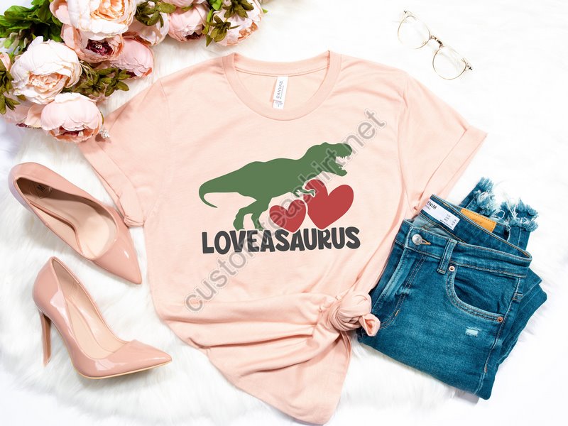 Loveasaurus Rex Boys Valentine Shirt Dinosaur Valentines Day Shirt Dinosaur Valentines Day Shirt For Boys Dinosaurgift For Valentines